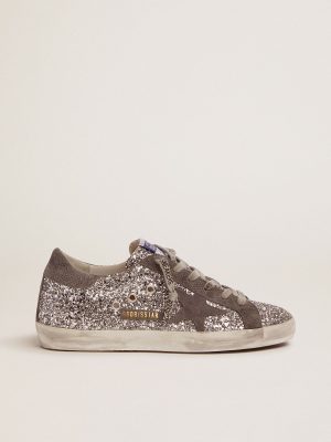 Super-Star sneakers in silver glitter and dark gray suede – GGDB New Store  Online
